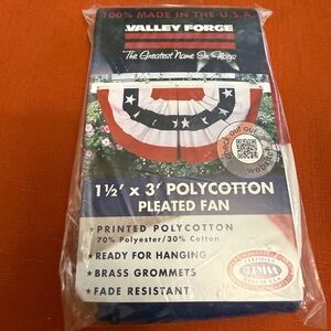Red White Blue Polycotton Pleated Fan